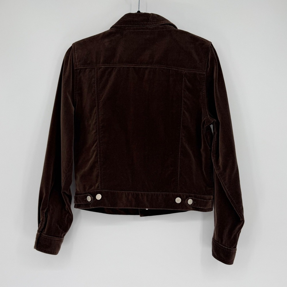 Blue Asphalt Women Brown Velvet Trucker Jacket Cotton Button Front Size M - Picture 10 of 13